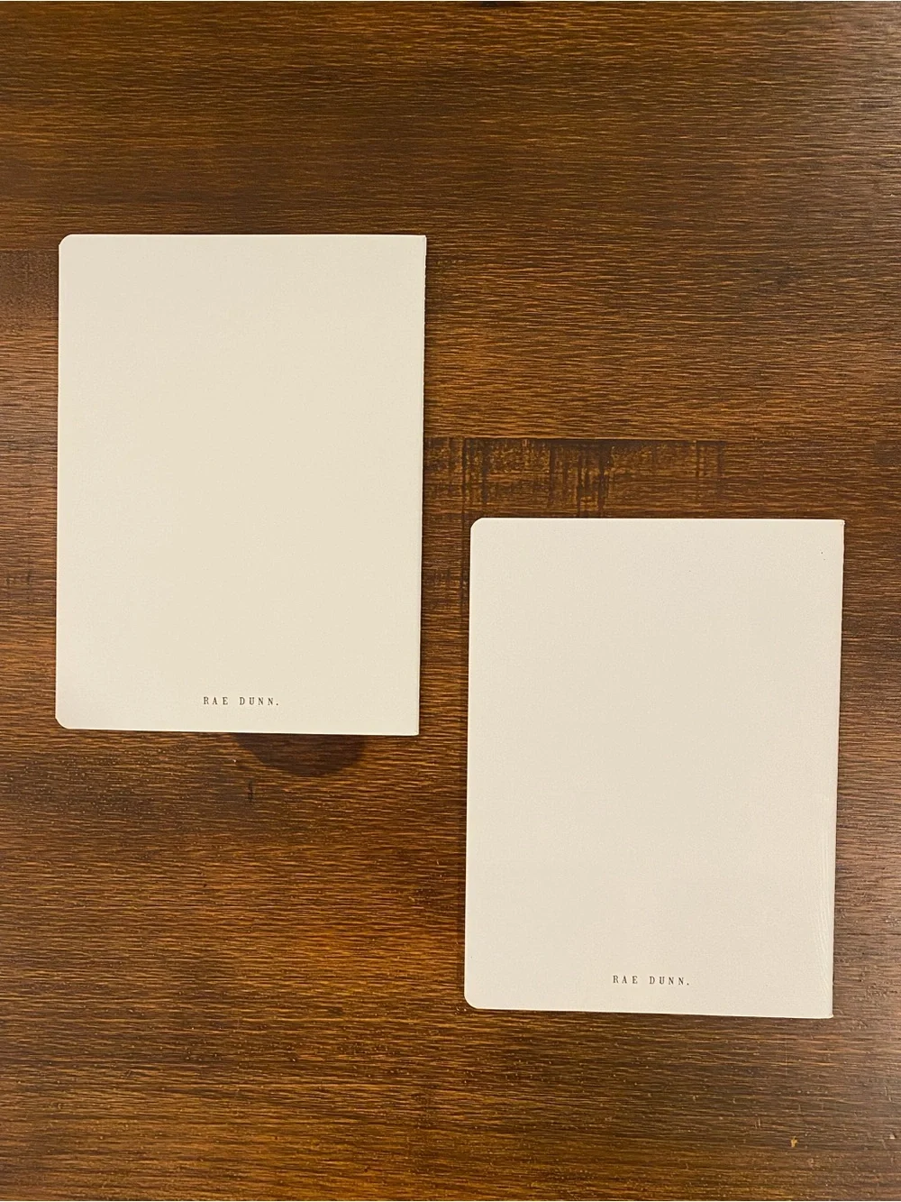 Rae Dunn White Notebook 2-Pack w/ Pencil Illustration “Write” & Globe “Explore”
